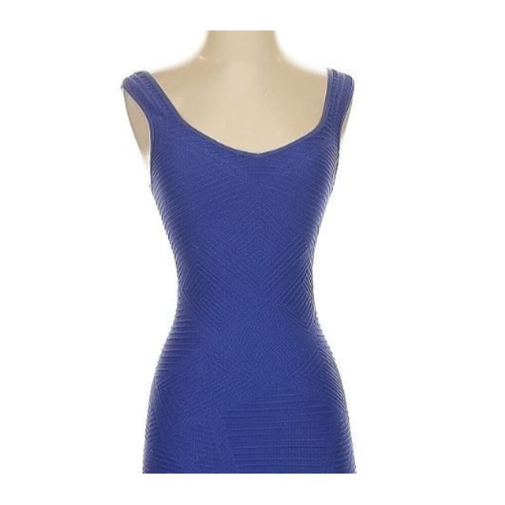 Scoop Neck Blue Bodycon Dress